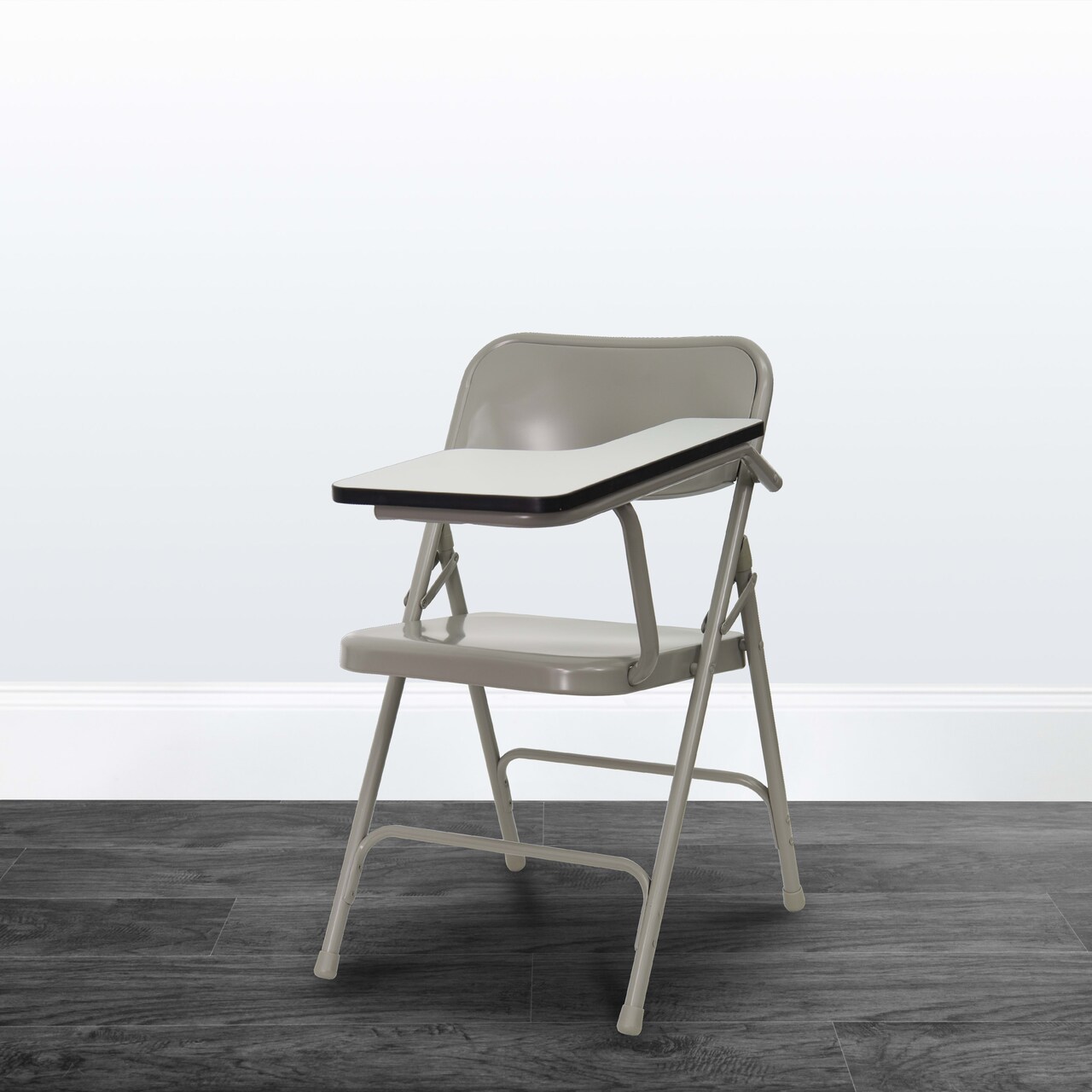 Emma and Oliver 2 Pack Premium Steel Folding Chair with Left Handed Tablet Arm
